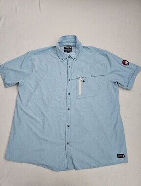NEW! Canada WeatherGear Blue Button-Down-Shirt Men's Air Mesh Vented Fishing XXL